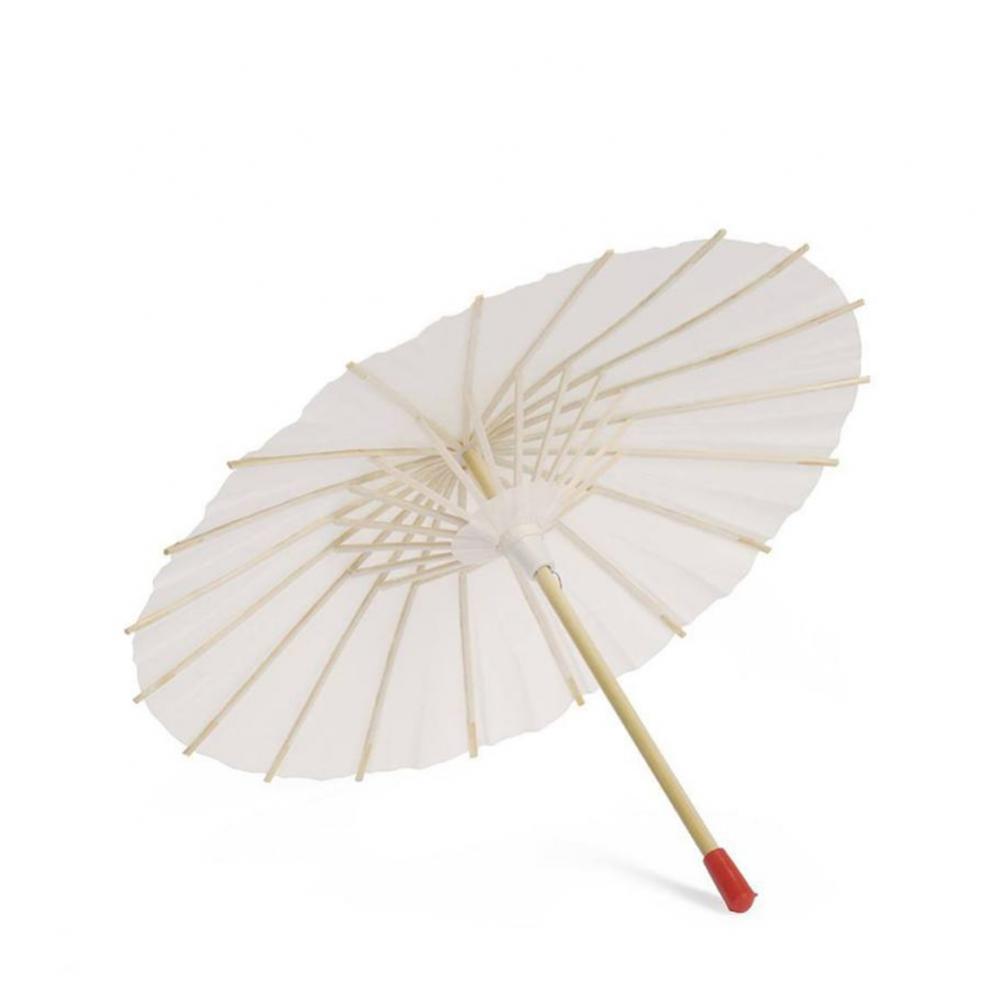 Chinese Umbrella Vintage DIY White Paper Umbrella Anime Painting Sunscreen Umbrella Photo Dance Props Ancient Cosplay Umbrella