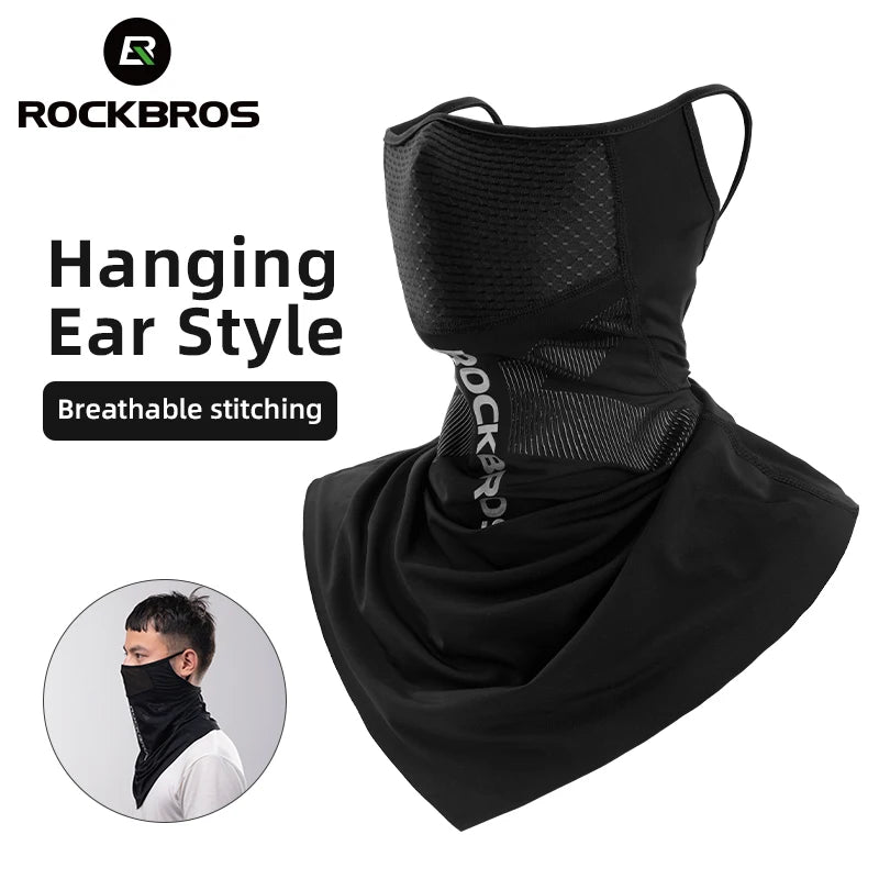 ROCKBROS Ice Silk Cycling Face Mask UV Sun Protect UPF50+ Summer Breathable Collar Scarf MTB Road Motorcycle Bike Bicycle Mask