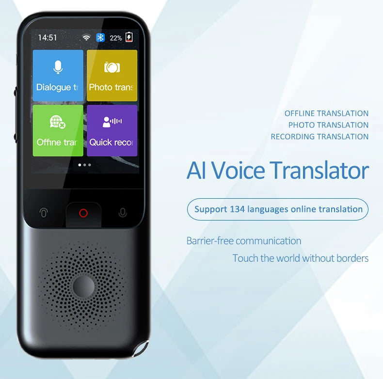 MSAI T11 Translator 138 Languages for Travel Real-time 17 Languages Offline Translation Photo 75 Languages 1500mAh 1+8GB