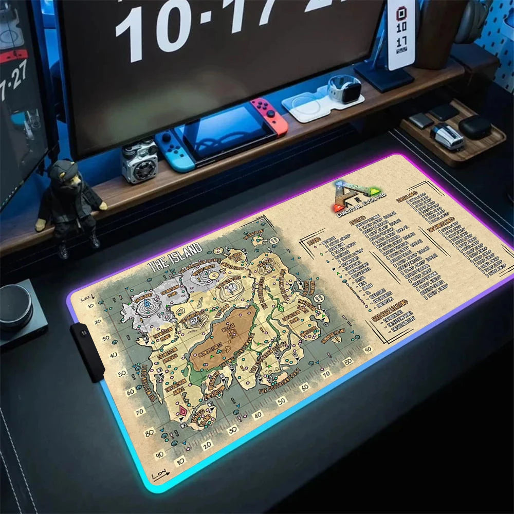 ARK Survival Evolved RGB Mouse Pad Game Mousepad Gaming Table Carpet Gamer Computer Desk Mat Rubber No-slip Dinosaur Mouse Mat