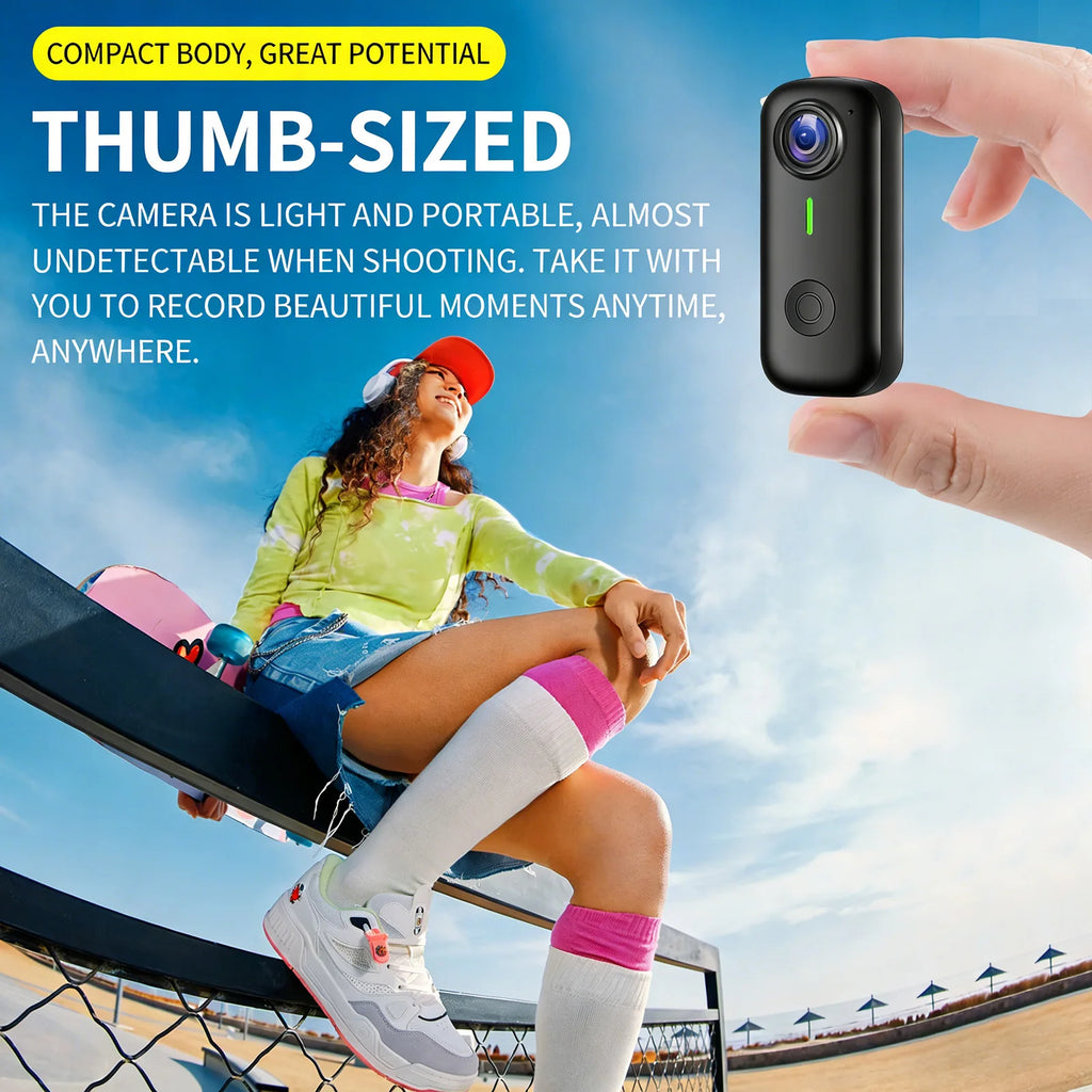 Lenovo Magnetic Sports Camera 2K Mini Thumb Camera WiFi 120° Wide Angle Smart Anti Shake For Cycling Vlog Motorcycle Helmet