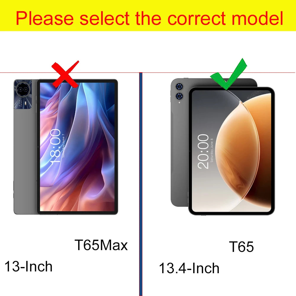 Case For Teclast T65 2025 13.36" inch Tablet Case Smart Auto Sleep/Wake Coque with Soft TPU Back Shell Funda Flip Book Cover
