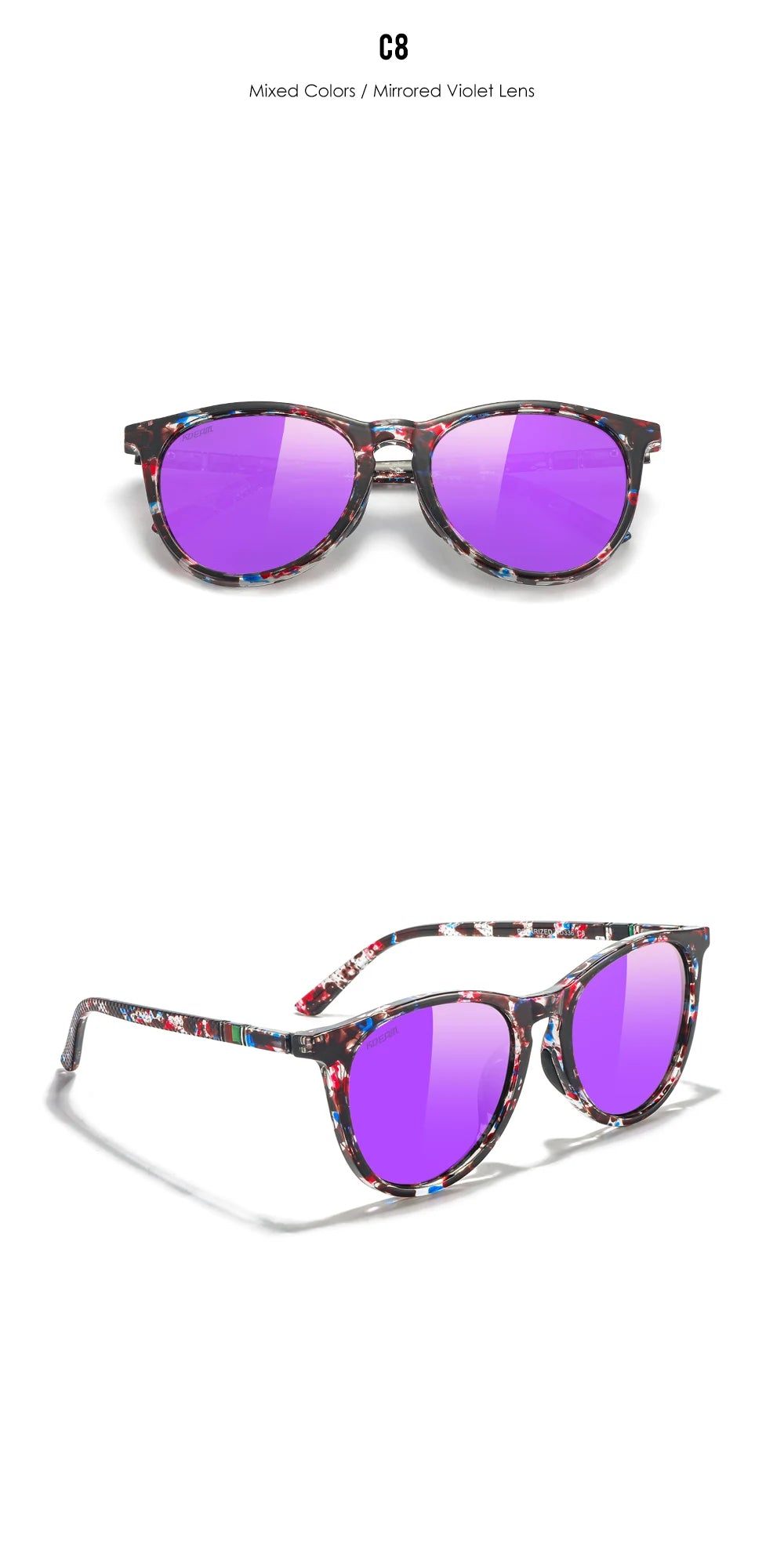 KDEAM Women's Vintage Sunglasses Polarized And Photochromic Lenses Sunscreen Sunglasses Female For Traveling Driving Hiking