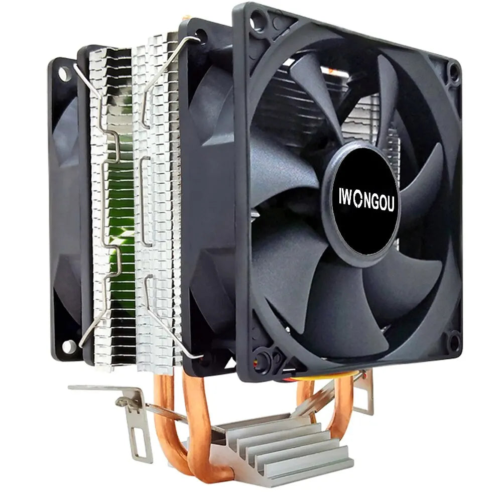 IWONGOU X99 Processor Cooler LGA2011 2 Heatpipes Radiator 90mm RGB Fan 3Pin Cooling CPU for Intel LGA 2011/1366/1700/AMD/1156