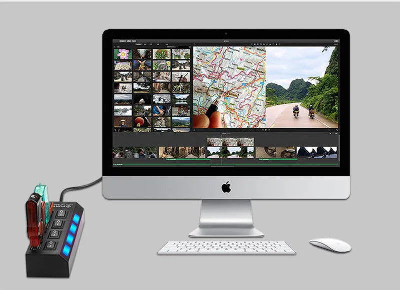 4/7 Port Multi USB 3.0 Power Adapter USB Splitter Hub USB Hub 2.0 USB Multiple Expander Switch 30CM Cable Hub Docking Stations