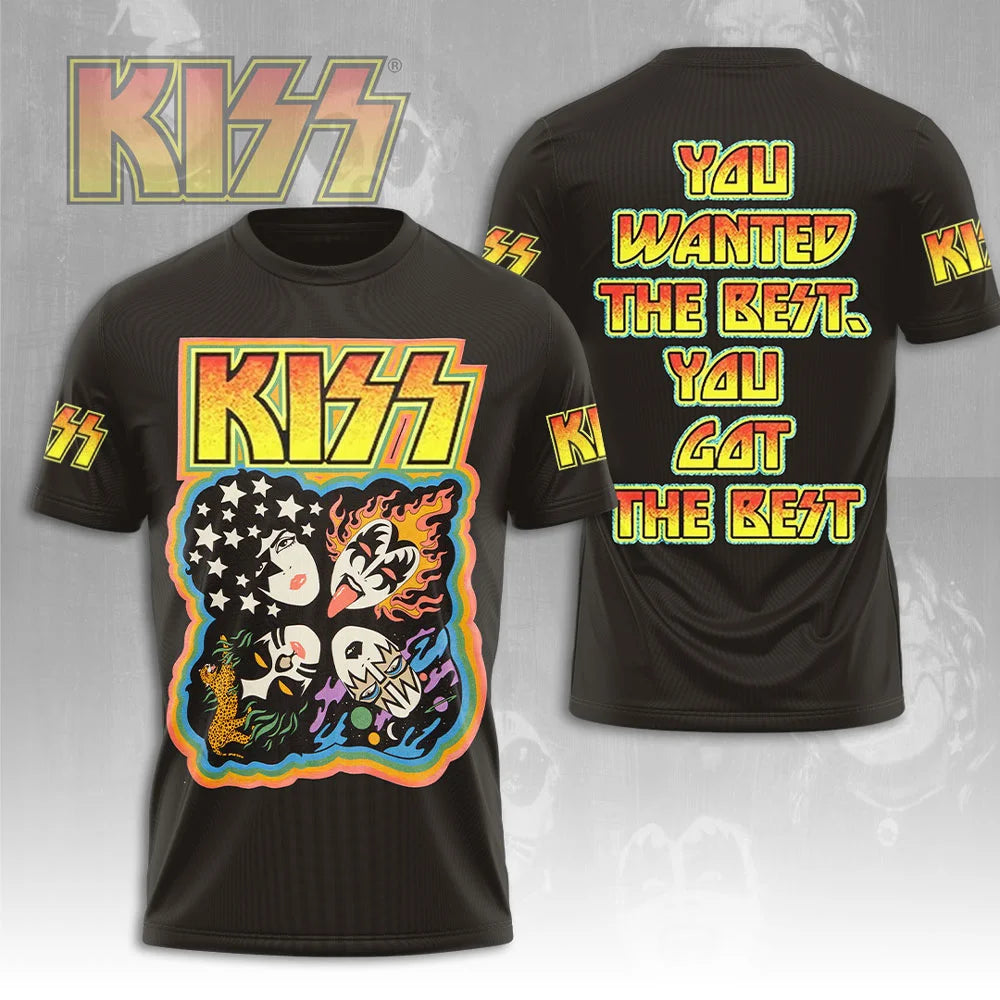 Rock Band Kiss T-shirts 3D Printing T Shirt Summer Men Women Funny Hip hop Short sleeve O-neck Tee Shirt Street Cosplay Clothing