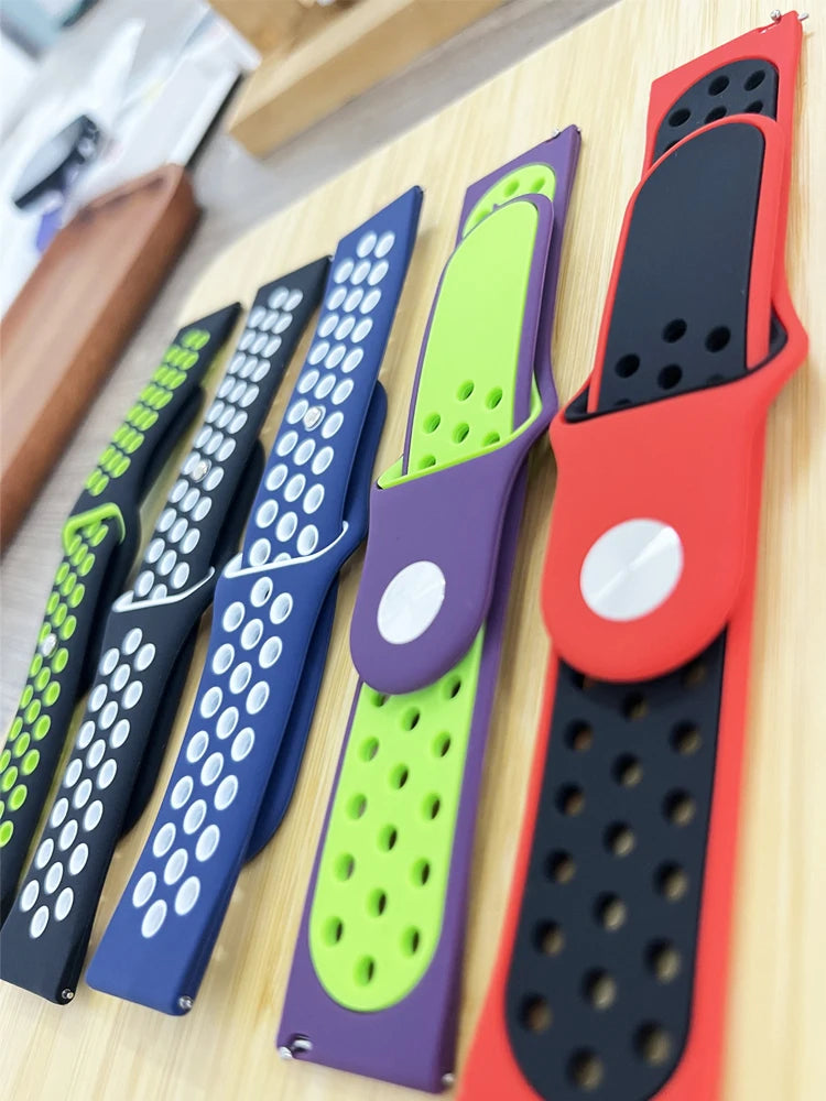 20mm/22mm Watch strap For Amazfit GTS 4-3-2e Mini/GTR 4-3-2 47mm/GTR 2e/stratos 3 sport Silicone Bracelet Amazfit Bip 6/5/3 pro