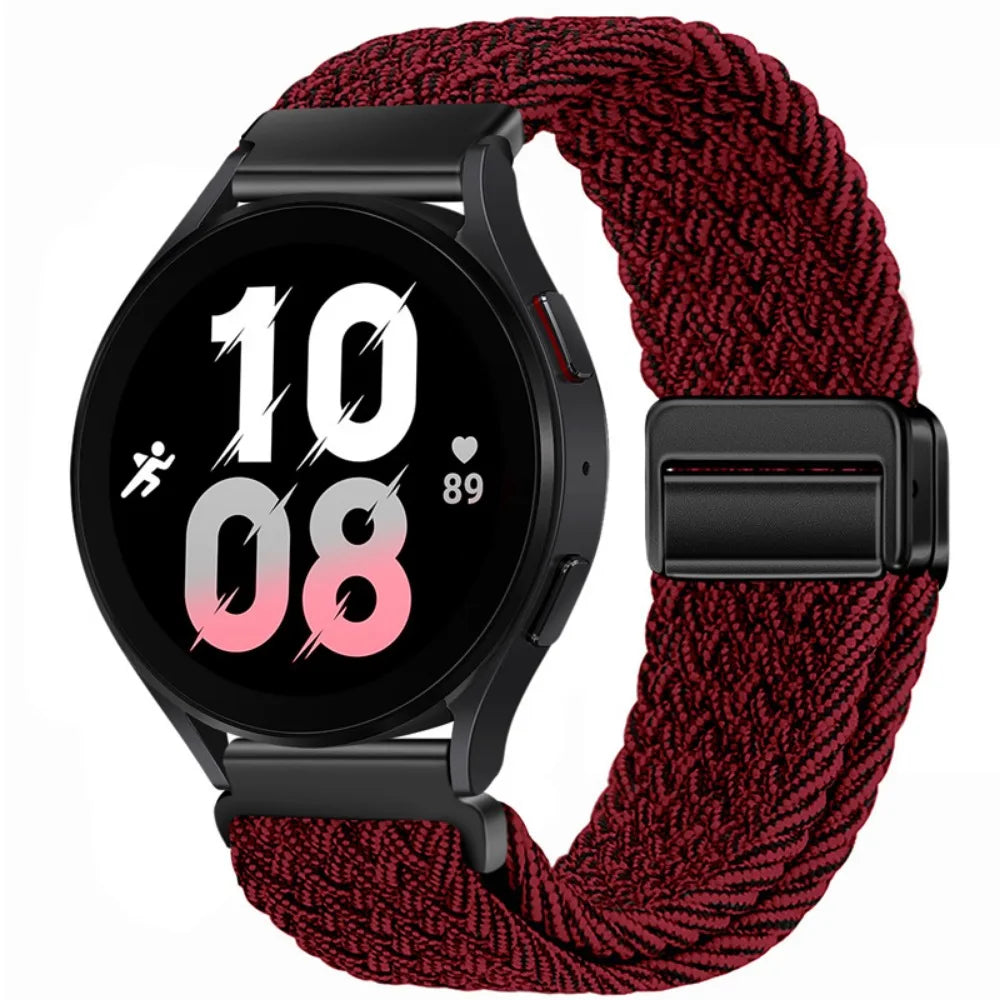 20mm 22mm Magnetic Bracelet for Samsung Galaxy Watch 7/6/Classic/5/4/3 Braided Nylon Strap for Huawei Watch 4/3/GT6 5 4 Pro Band