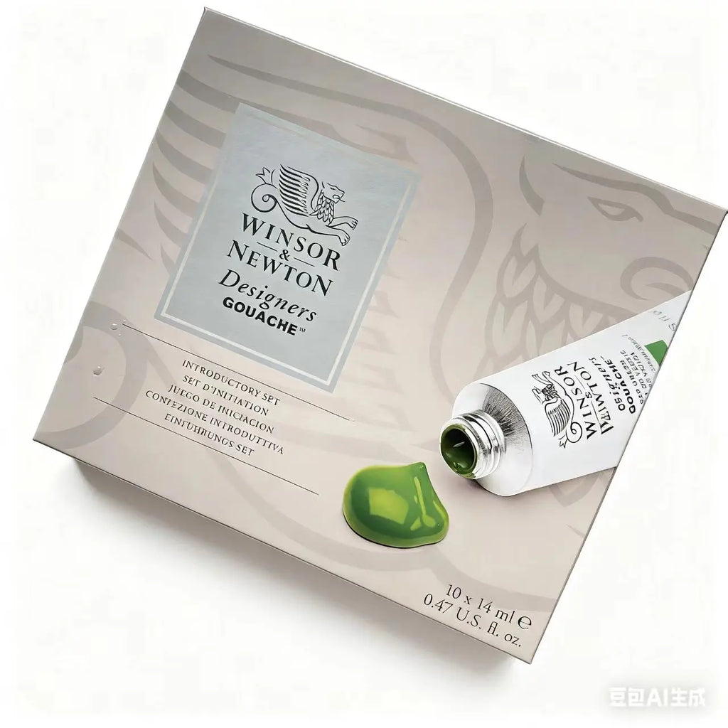 Winsor & Newton Designers' Gouache Introductory 10-Tube Paint Set, 14ml,Blue,green,ivory,white