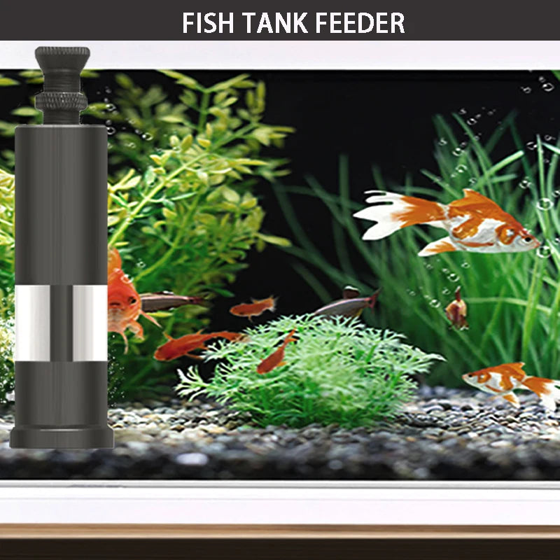 Fish tank feeder handheld finger pressure aluminum alloy fish DIY  feeder mini small batch fish feeder quantitative feeder