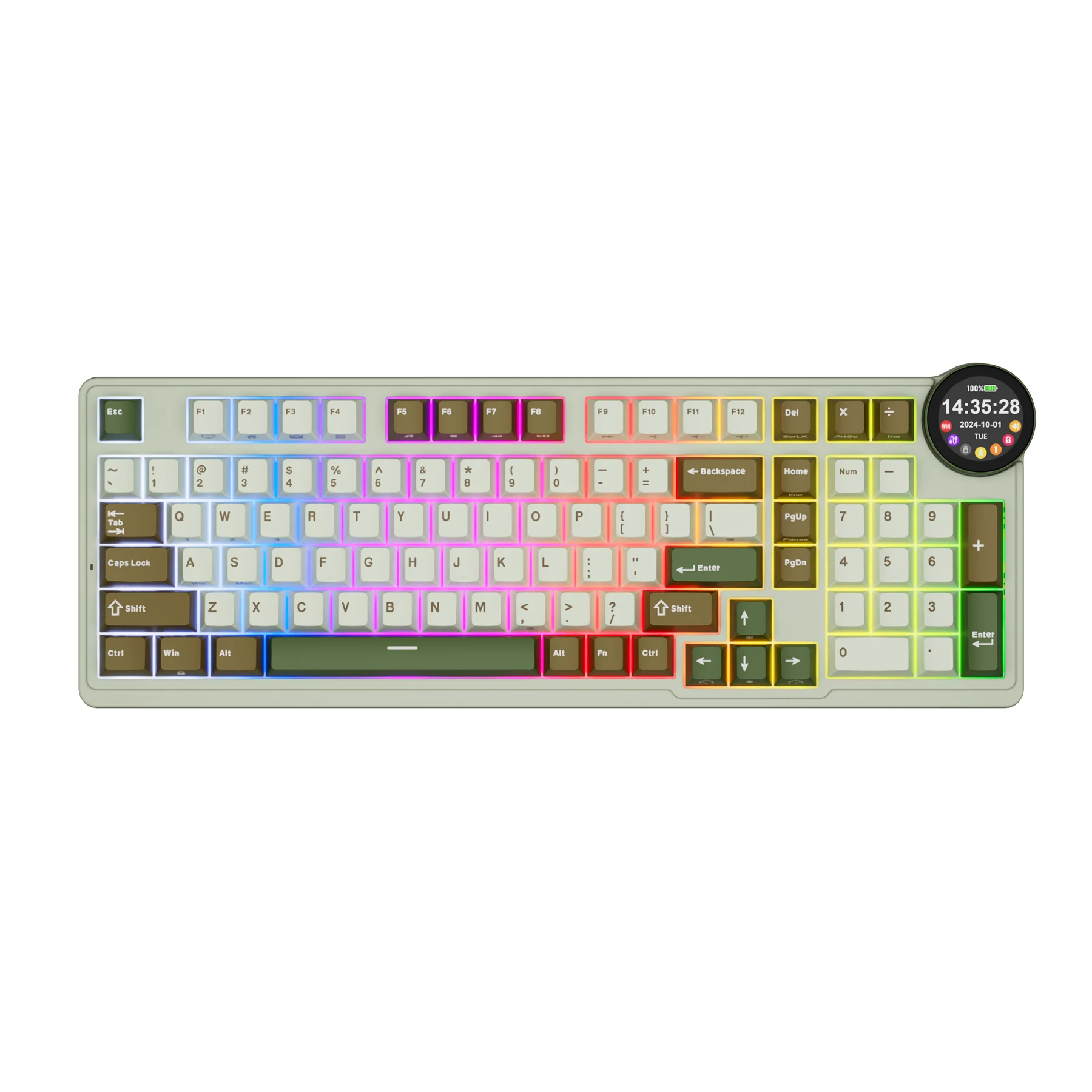 ROYAL KLUDGE RK N99 Wireless Mechanical Keyboard 98 Keys PBT Keycaps Gasket RGB Tri-mode Bluetooth Gamer Keyboard Display Screen