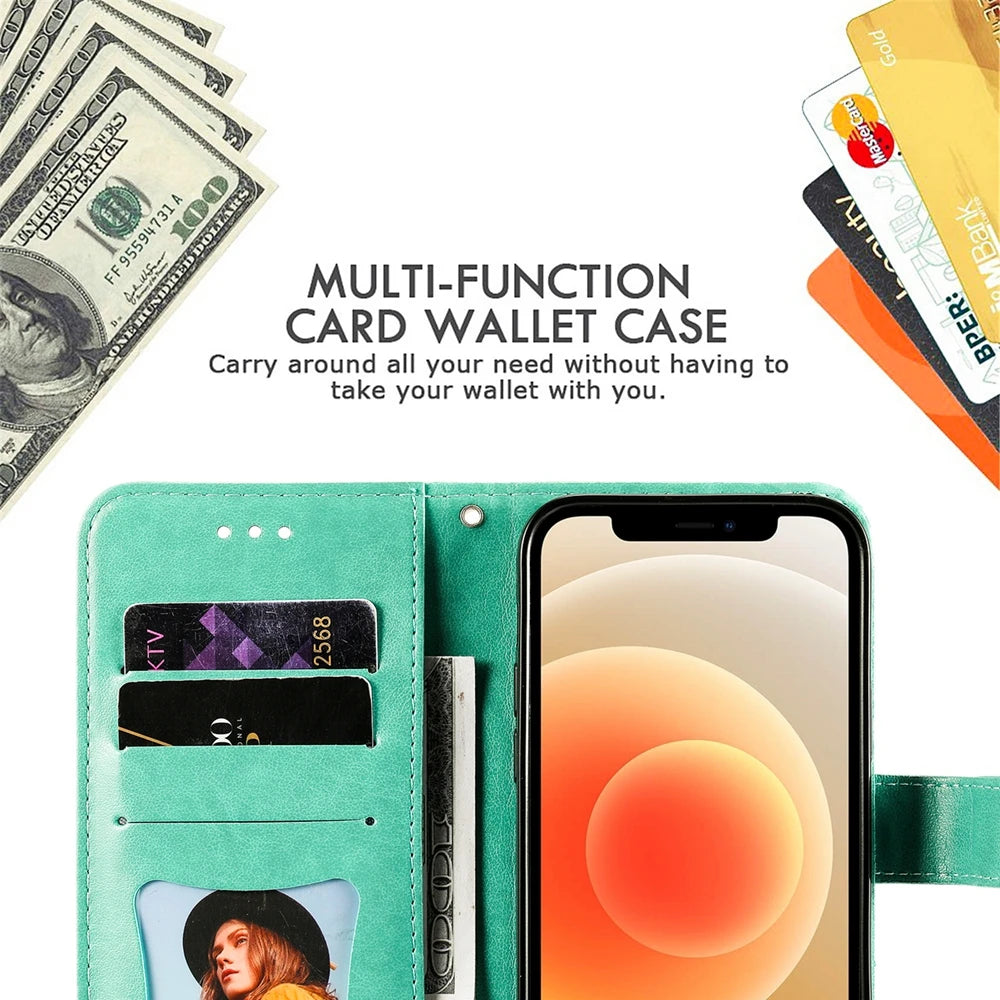 Premium Sun Flower Embossed Flip Leather Wallet Case For Honor Magic7 Lite Magic 7 6 5 4 Pro Magic6 Lite 5G Magnetic Flip Cover