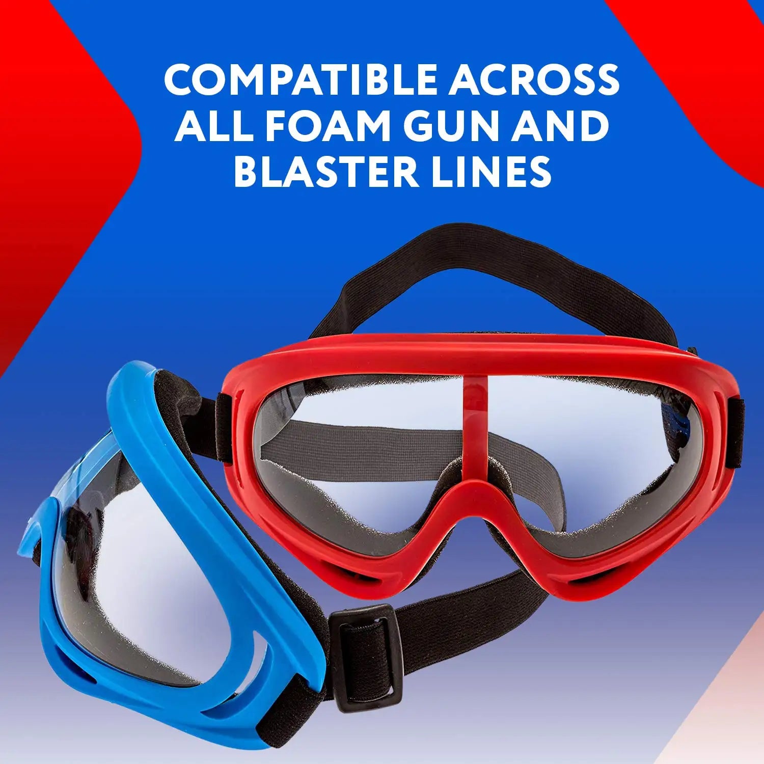 1/2 Pack Foam Gun and Blaster Face Mask Goggles Eye Shield  for Nerf Guns Foam Blaster Guns Red Blue Safety Glasses