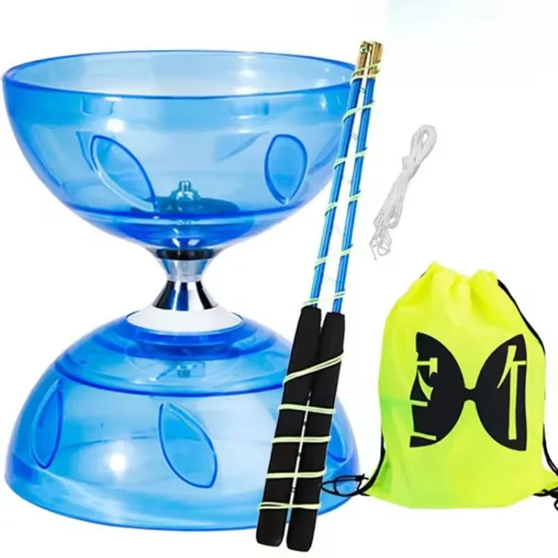 Portable Diabolo Set Chinese Yo-Yo Toy Outdoor Fitness Equipment Suitable For Adults And Children Soft Rubber Diabolo Ringing