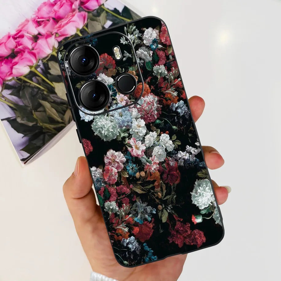 For Tecno Pop 7 Pro Pop7 Case Fashion Marble Soft Silicone Matte Coque For Tecno Spark Go 2023 Funda Pop7Pro BF6 BF7 BF7h Bumper