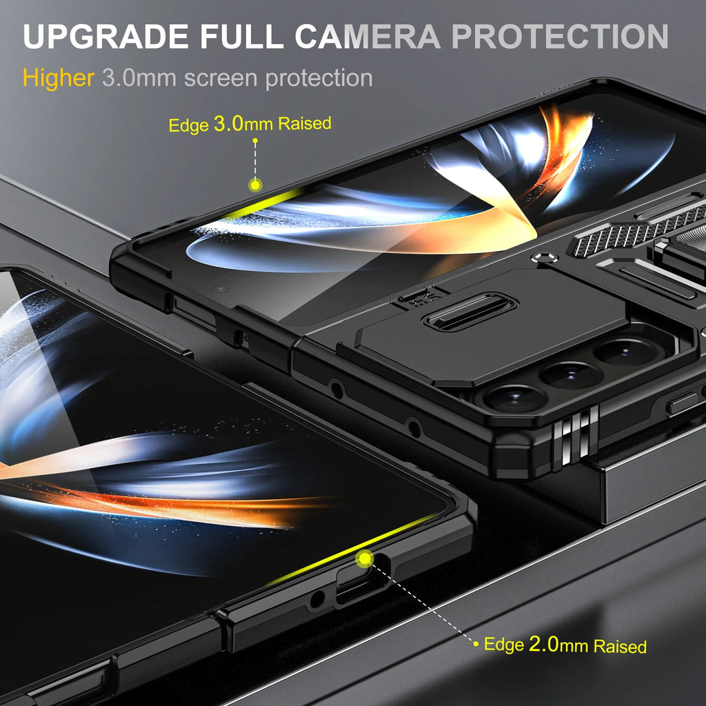 Case For Samsung Galaxy Z Fold 7 5G Z Fold 6 Military Grade Shockproof Heavy Duty Protective Armor Magnetic Kickstand Ring Cover