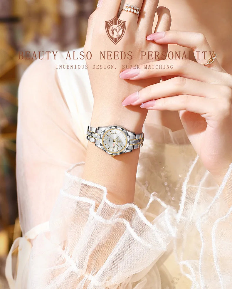 BINBOND 5552 Japanese Quartz Movement Fashion Women's Watch Top Brand Luxury Stainless Steel Strap Date Calendar Watch-1