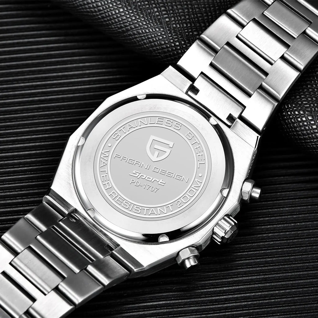 PAGANI DESIGN New VK63 Men'S Quartz Watch 40mm Sapphire Stainless Steel Waterproof 20bar Luminous C3 Sports Chronograph