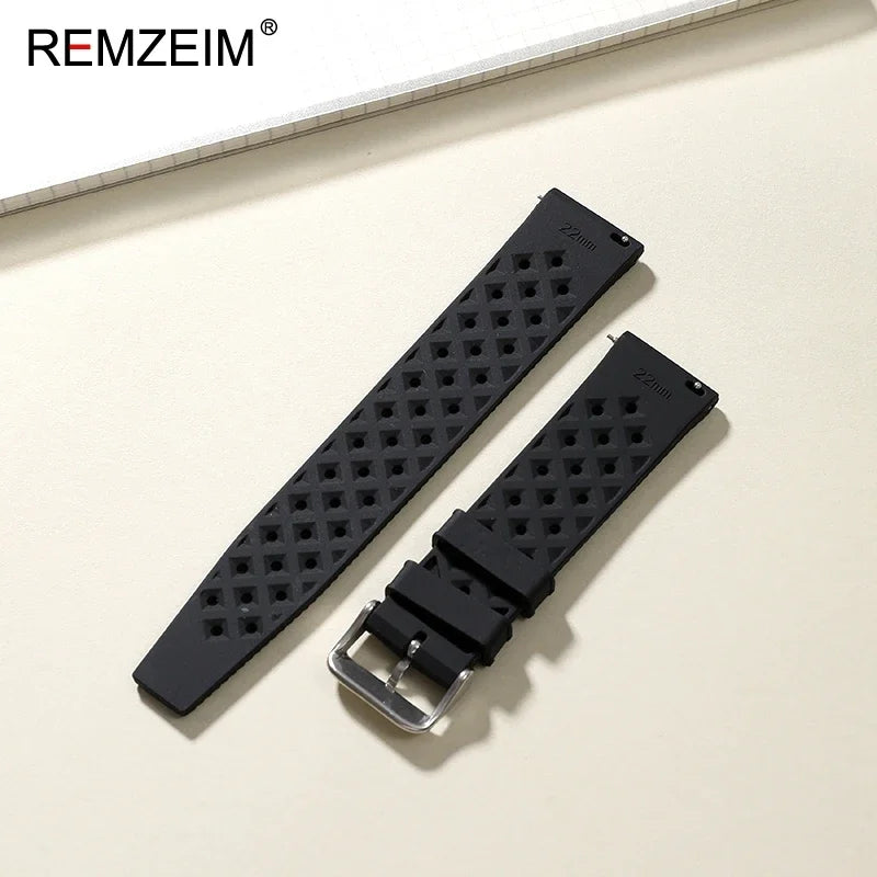Quick Release Men's and Women's Leisure Universal  Watch Strap 18mm 20mm 22mm Soft Tropical Silicone Watch Strap