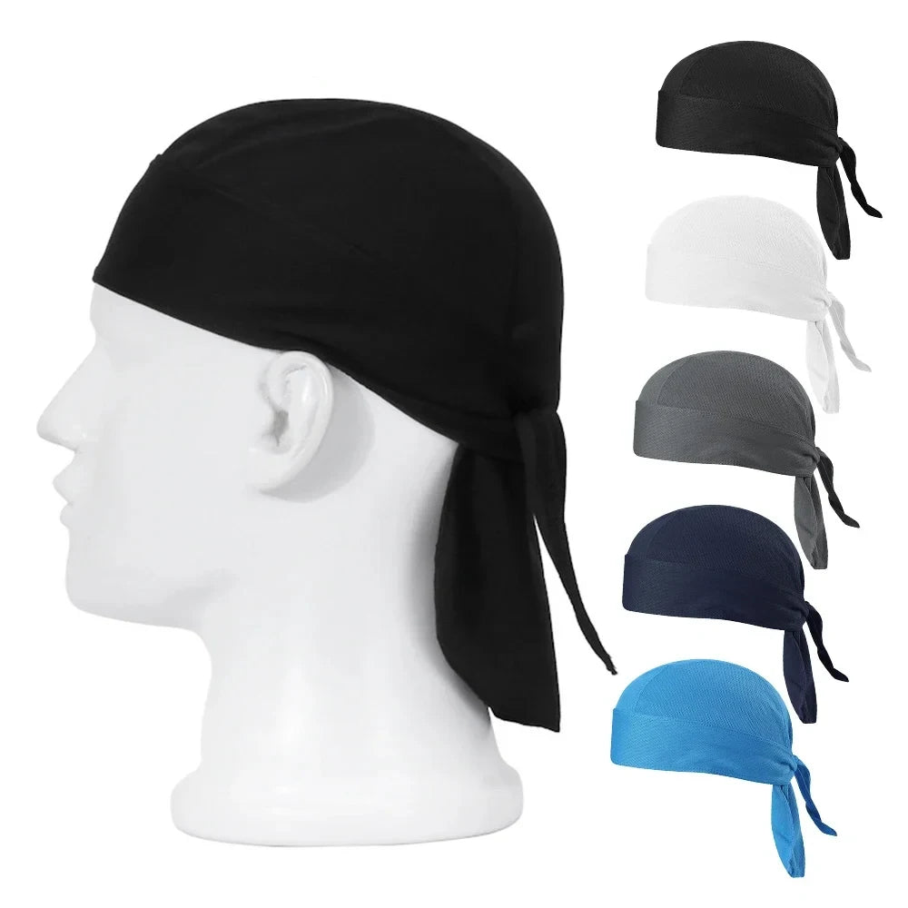 Quick Drying Cycling Cap Sunscreen Anti Sweat Headscarf Cap Men Women Bandanas Pirate Brimless Hat for MTB Running Outdoor Sport