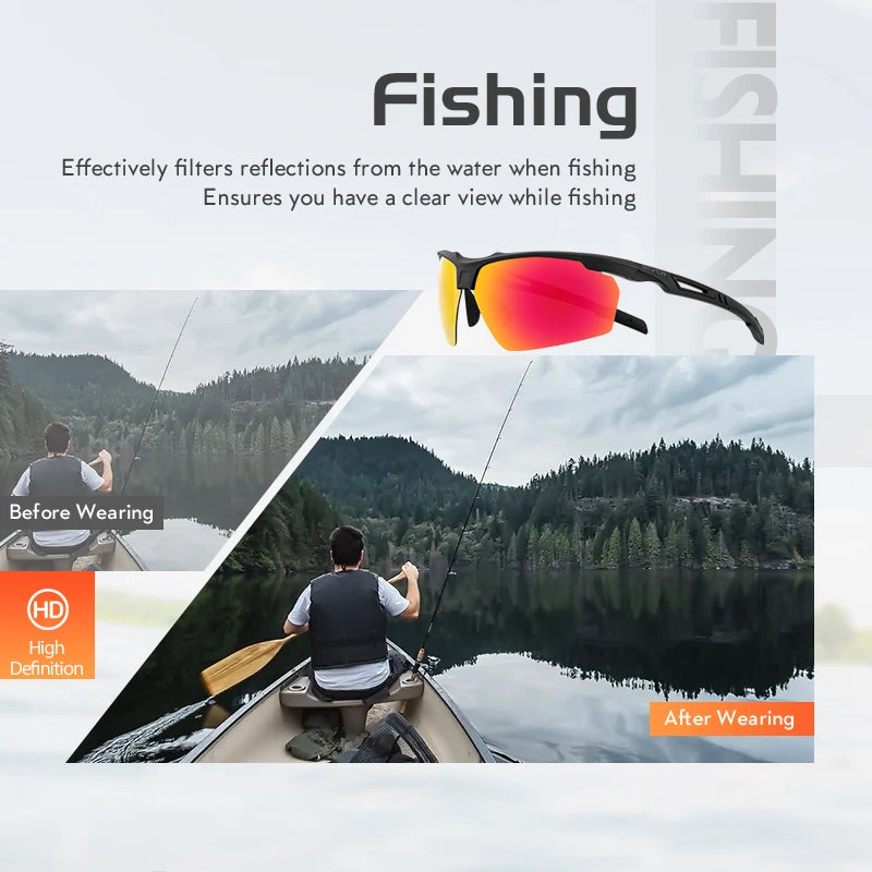 SCVCN Polarized Cycling Glasses Sports Men Women Sunglasses Mountain Road Bike Bicycle Goggles Riding Protection Eyewear 1lens