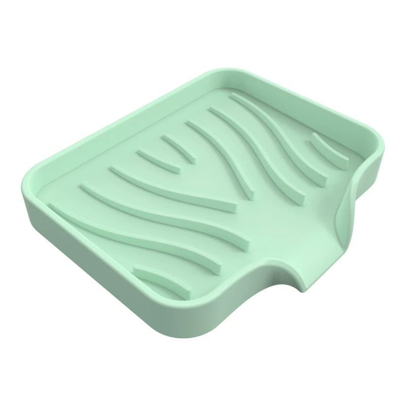 1-Pack Silicone Drain Soap Box Kitchen Bathroom Anti-slip Sink Tray Creative Washing Table Soap Tray Free Punch Drain Rack