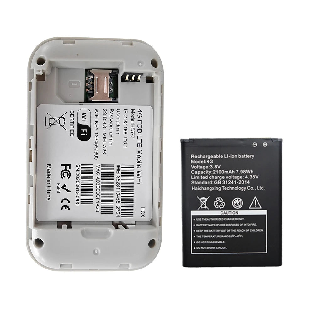 4G Pocket WiFi Router Portable Mobile Hotspot 150Mbps Wireless Modem with SIM Card Slot 4G Wireless Router Wide Coverage