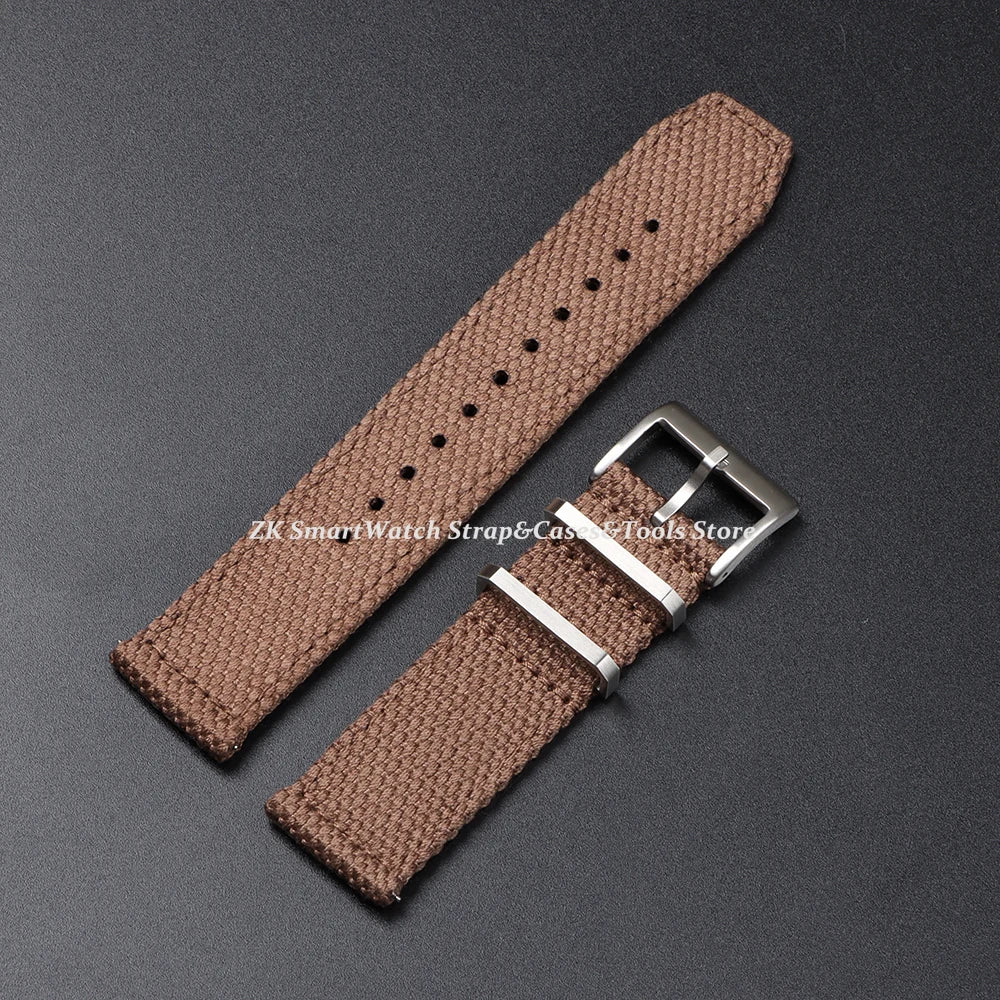 Genuine Linen Nylon Watch Strap 20mm 22mm for Omega Business Cotton Fabric Bracelet Breathable Woven Sports Strap for Men Women
