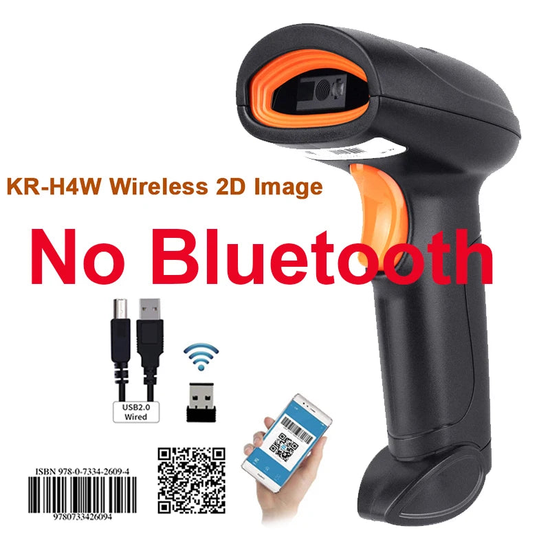 KEFAR Wireless Barcode Scanner Wired Handheld Barcode Reader Bluetooth QR PDF417 DM Codes Reader for Smartphone Screan Reader