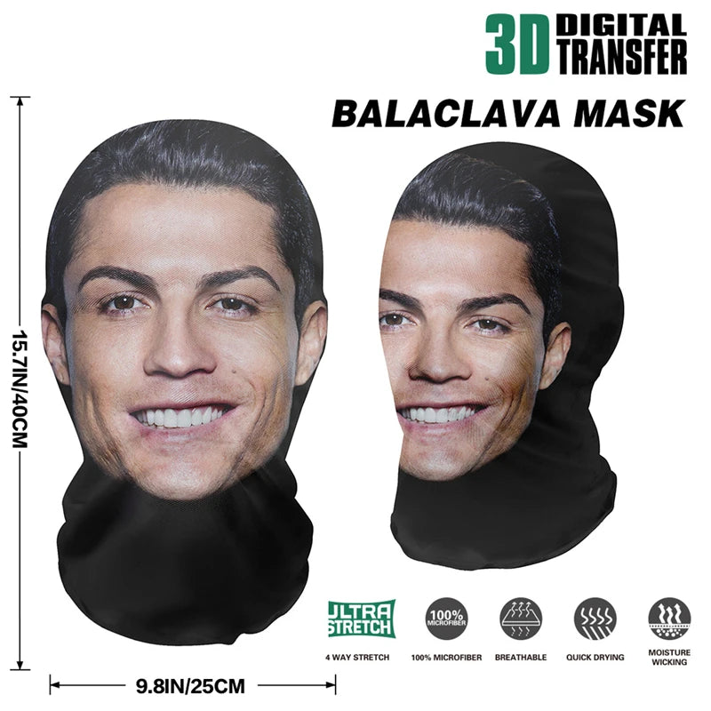 New 3D Printed  Kanye Mask Elastic Mesh Full Face Mask for Unisex Cosplay Headwear Party Simulation Balaclava Hat Headgear Props