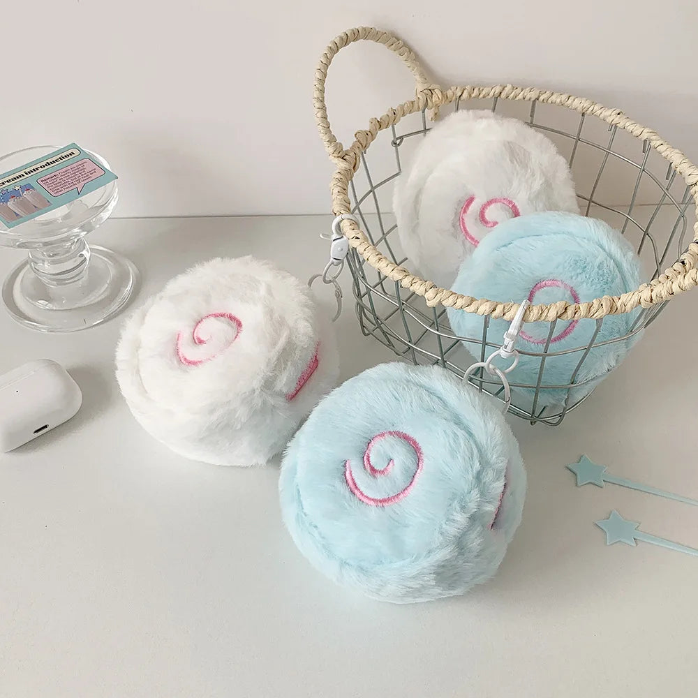 Kawaii Swiss Roll Plush Coin Purse Portable Card Bag Mini Lipstick Packet Bluetooth Headset Organizer Mini Mini Cosmetic Bag