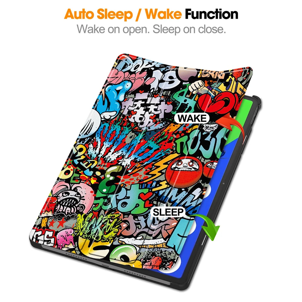 For Lenovo Xiaoxin Pad Pro 12.7 2025 Case Tri-Folding PU Leather Stand Tablet Cover for Xiaoxin Pad Pro 12.7 Inch 2025 TB-375FC
