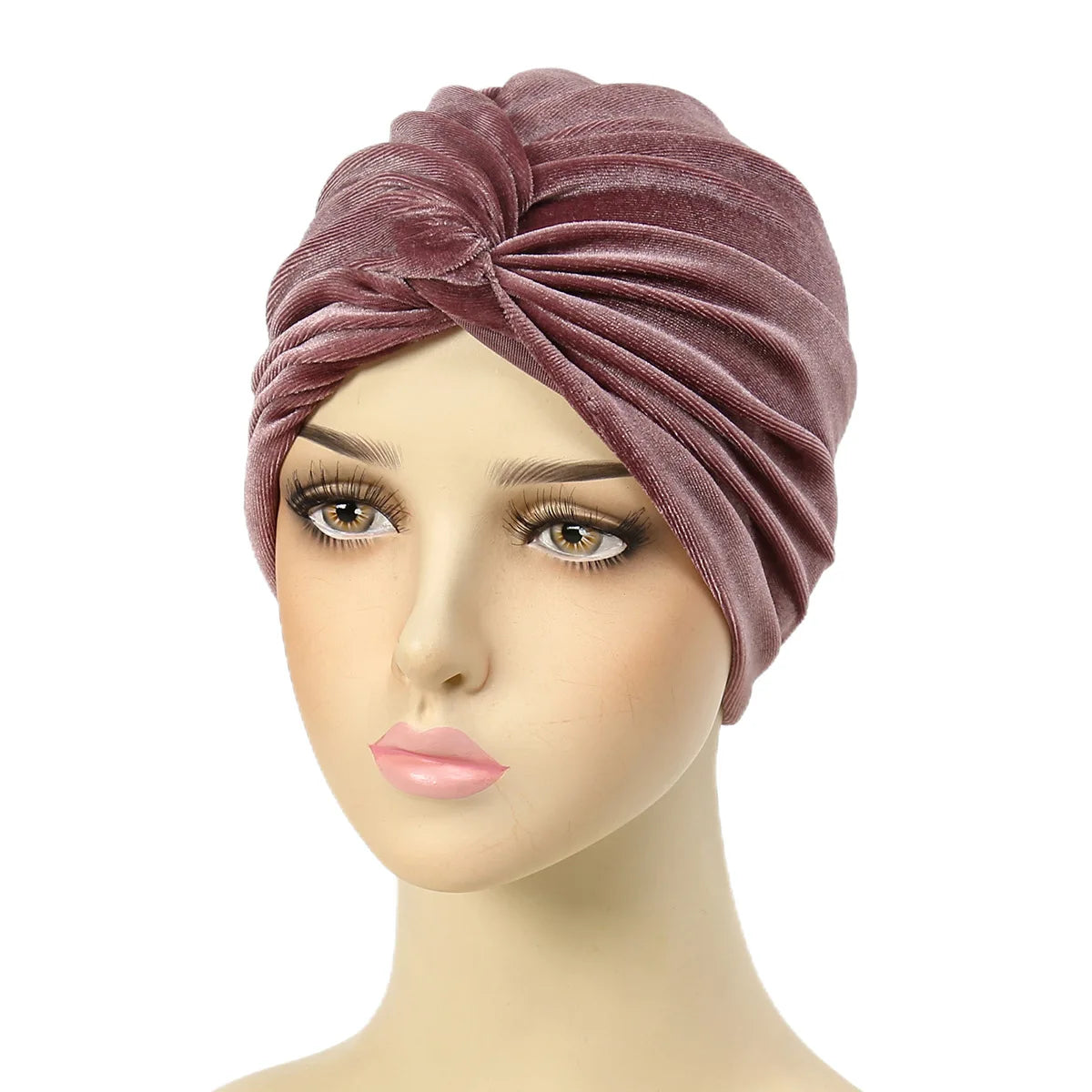 New Women Velvet Turban Hat Muslim Twist Solid Color Hijab Chemo Cap Head Wrap Headscarf Beanies Bonnet Headscarf Turbante Mujer