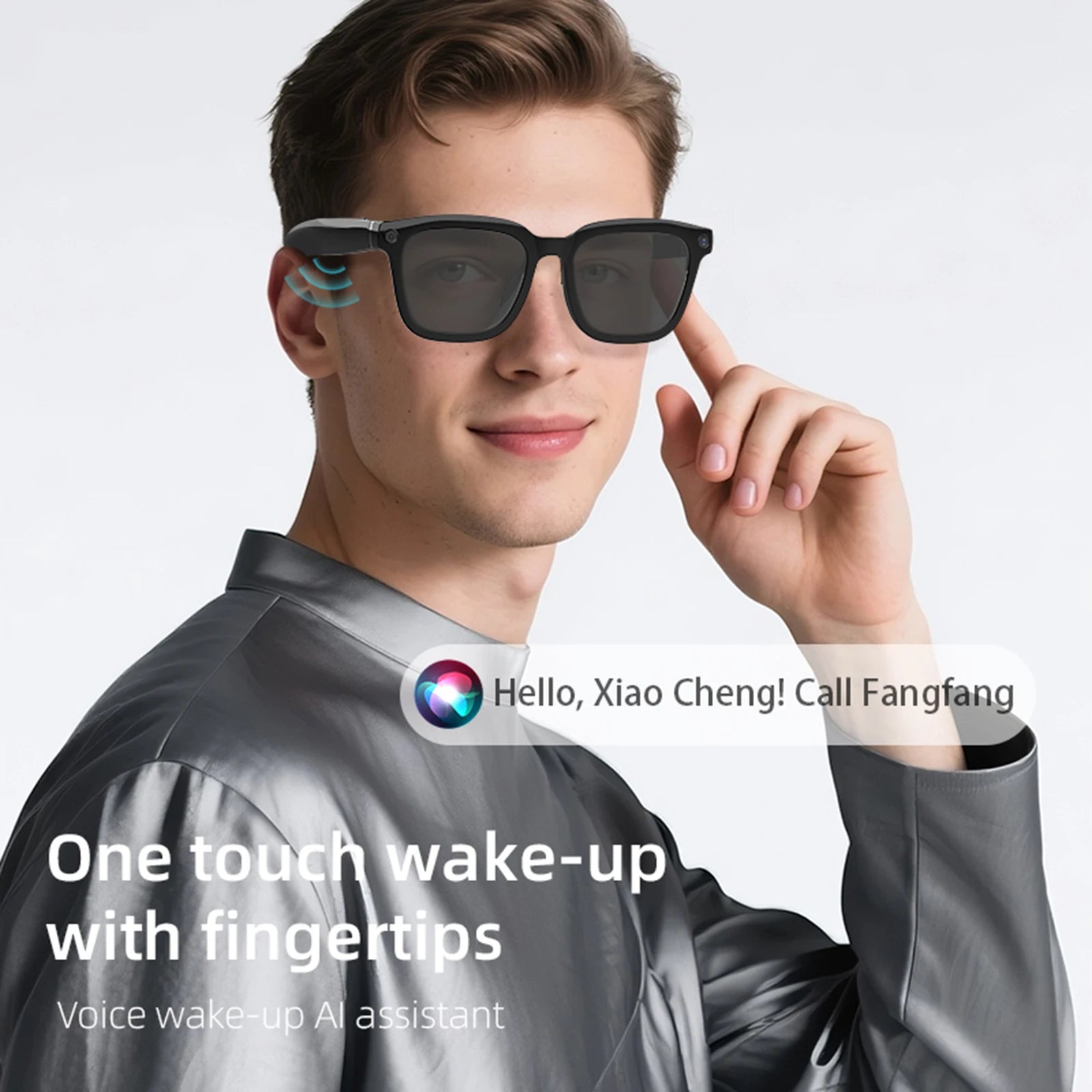 Smart AI Glasses with 8MP HD Camera, 1080P Video, Bluetooth/Wi-Fi, Voice Control & AI Recognition – Lightweight Hands-Free Glas