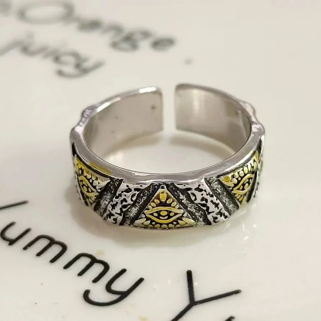 Best Sellers! S925 Thai Silver, Horus Eye Retro Ring