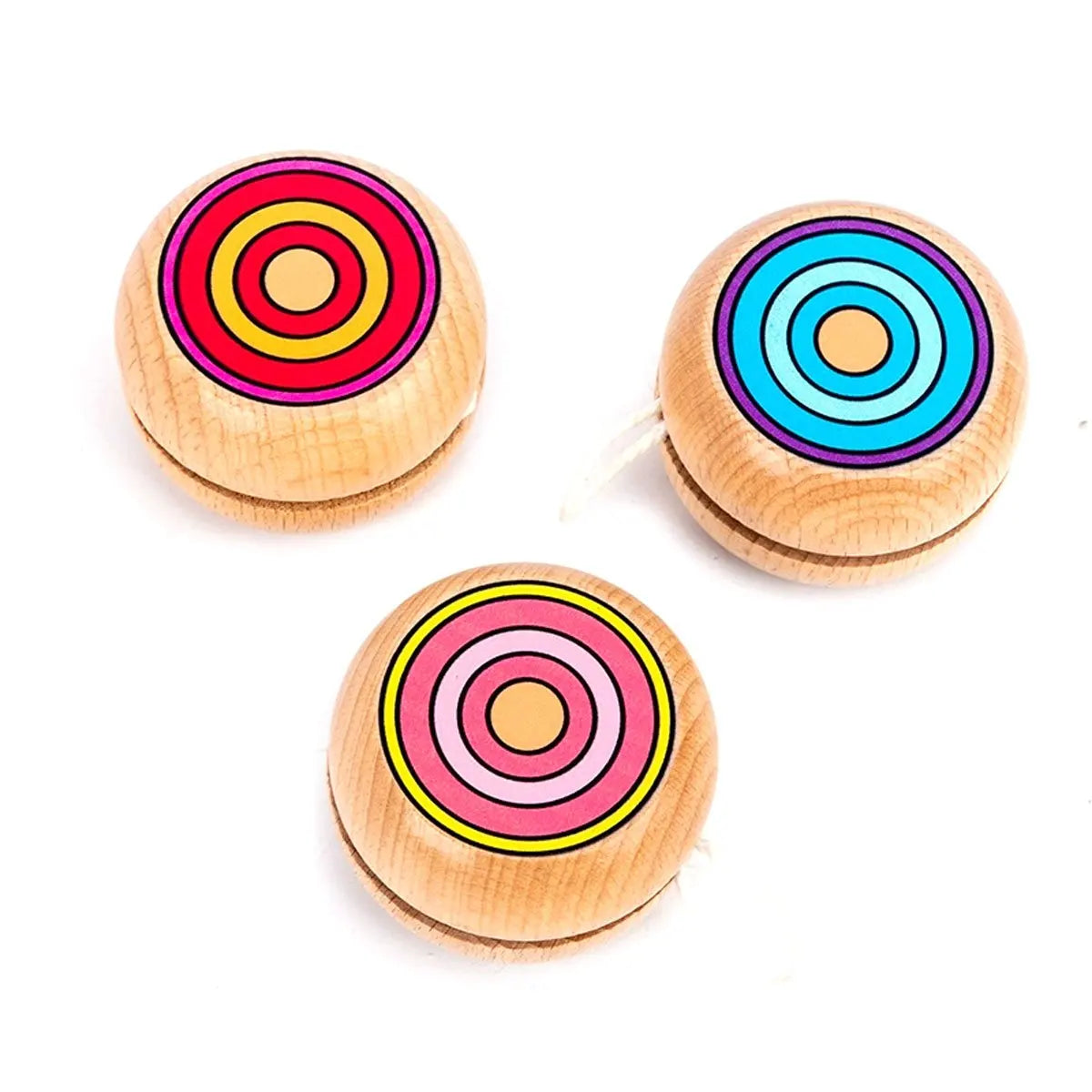 3PCS Handcrafted Wooden Yoyo - Circular Exercise Toy with DIY Paintable Surface, Perfect for Party Games, Adult Hobby ZSY