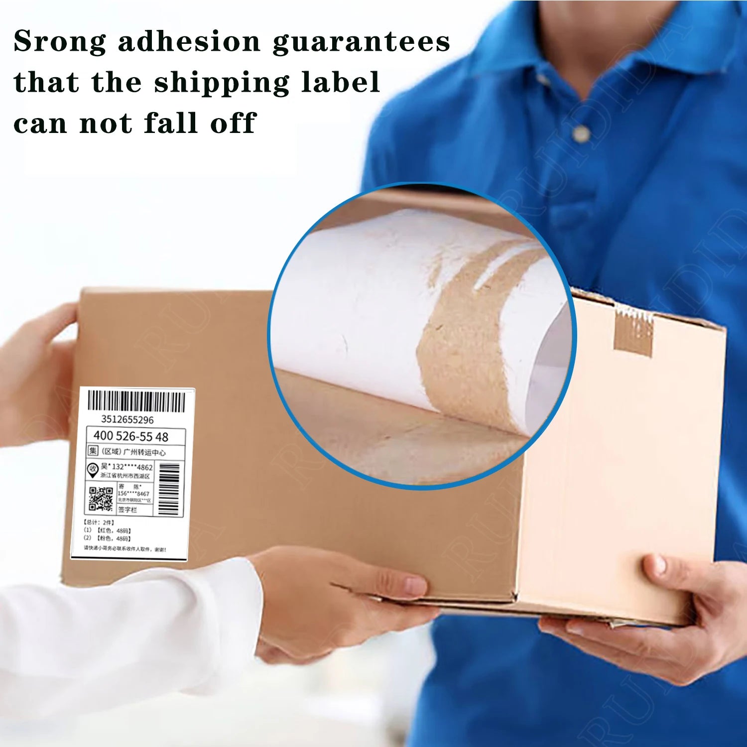 Thermal Paper Folded Thermal Shipping Label Shipping Barcode Sticker 100x100mm/100x150mm/76x130mm NO Carbon Band Required