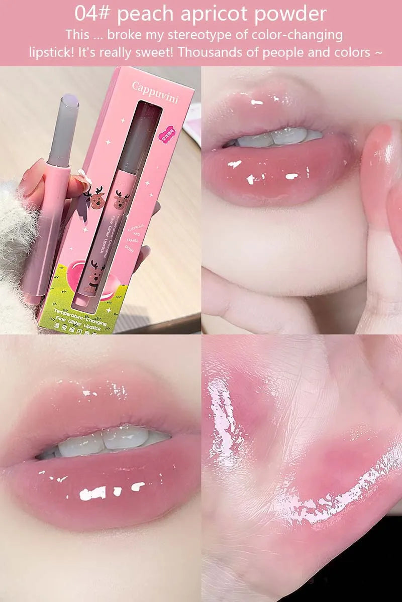Shimmer Lip Jelly Pen Moisturizing Mirror Water Light Solid Lip Gloss Film-forming Non-Fading Gloss Lipstick Long-lasting Makeup