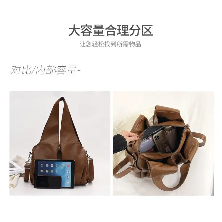 High-End Fashion Simple Designer Diaper Bags For Women Luxury Leather Large Capacity Elegant Tote Bag Minimalist Casual