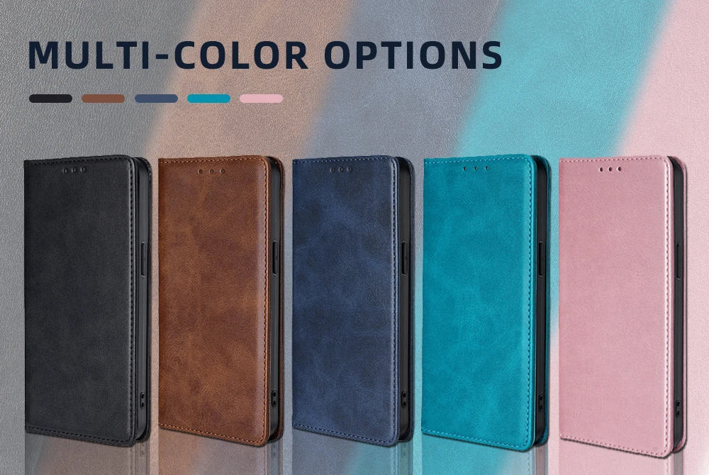 Wallet With Card Slots Holder Magnetic Flip Leather Book Case for Motorola E14 G64 G64Y G85 G54 Moto G Power G Play G 5G 2024