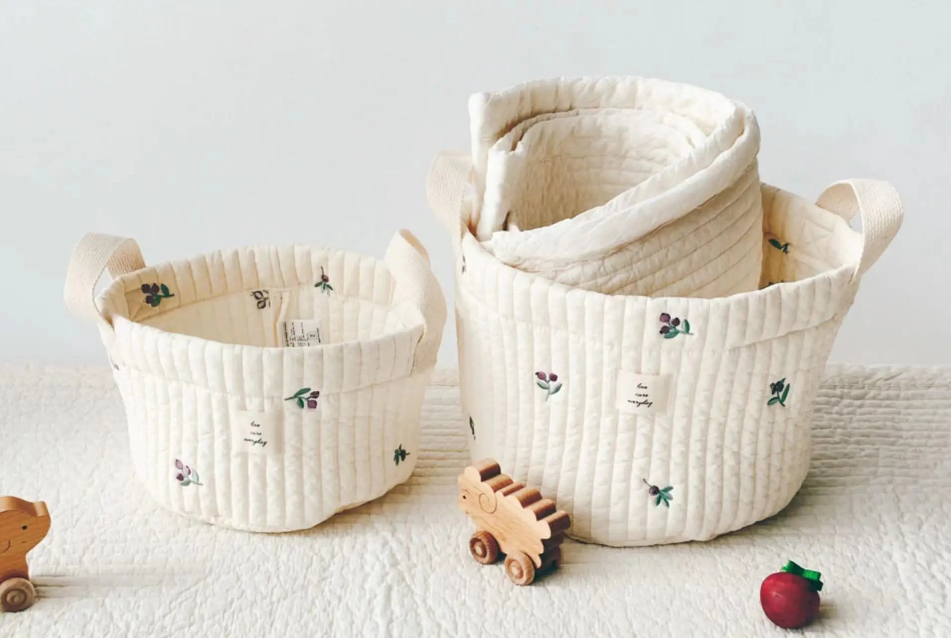 Baby Bags Cute Bear Embroidery Diaper Bag Caddy Nappy Cart Storage Mummy Maternity Bag for Newborn Diapers Toys Organizers