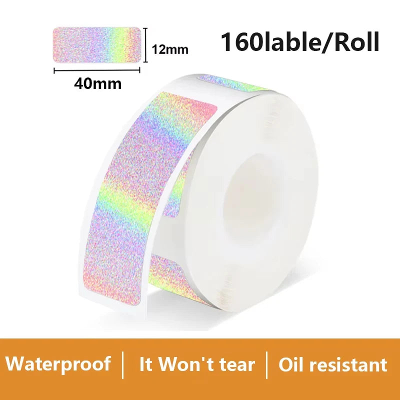 1Roll P12 P15 Thermal Label Sticker 12mm*40mm tape Compatible D30 Q30 Marklife P11 P50 L12 DELI Q2 Labeller