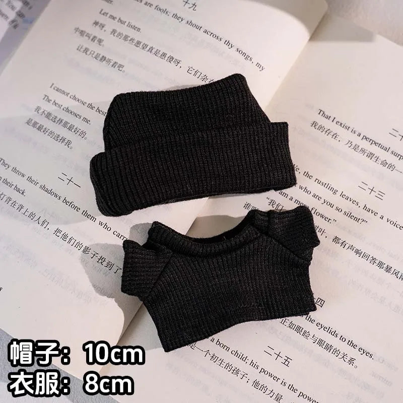 Mini Doll Clothes Outfit Accessories For 15-17cm Labubu V1 V2 V3 Labubu Knit Set Tops and Hat Can be Paired With Sunglasses
