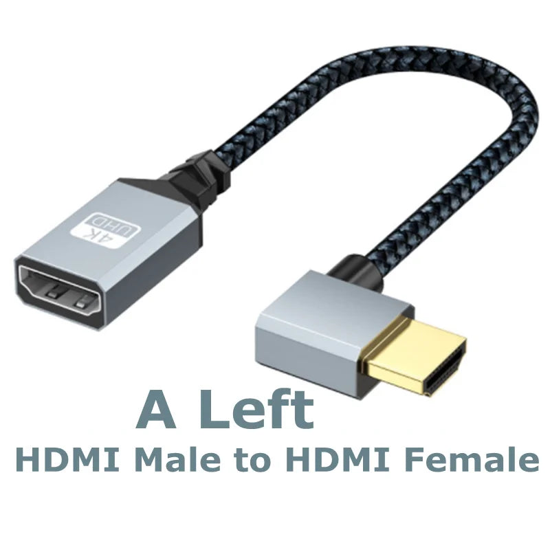 4K60Hz HDMI-Compatible Male To Female Extension Cable Micro/Mini HDMI-Compatible adapter Extender Wire Cord left/right/up/down
