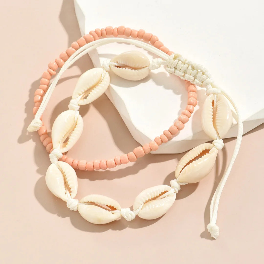 Best Sellers! Summer beach vacation handmade woven shell foot decoration