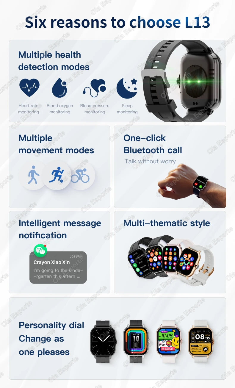 2024 New Smart Watch For Men Women Gift HD Screen Sport Fitness Health Monitoring Watches BT Call Digital smartwatch Wristwatch
