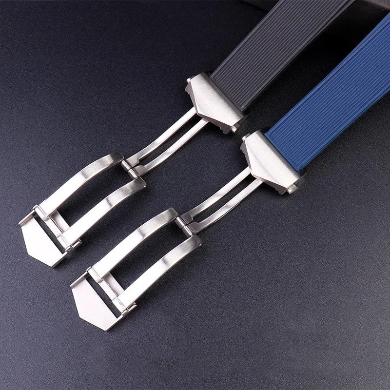 Rubber Silicone Watch Strap For Tag Heuer CARRERA AQUARACER 300 WAY201A WAY211C Black Blue Watch bracelet 20mm 22mm