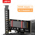 JEYI PCIe to NVMe Adapter With Aluminum SSD Heatsink Cooler, 64Gbps M.2 ssd PCIe 4.0 X4 X8 X16 Expansion Card for Desktop