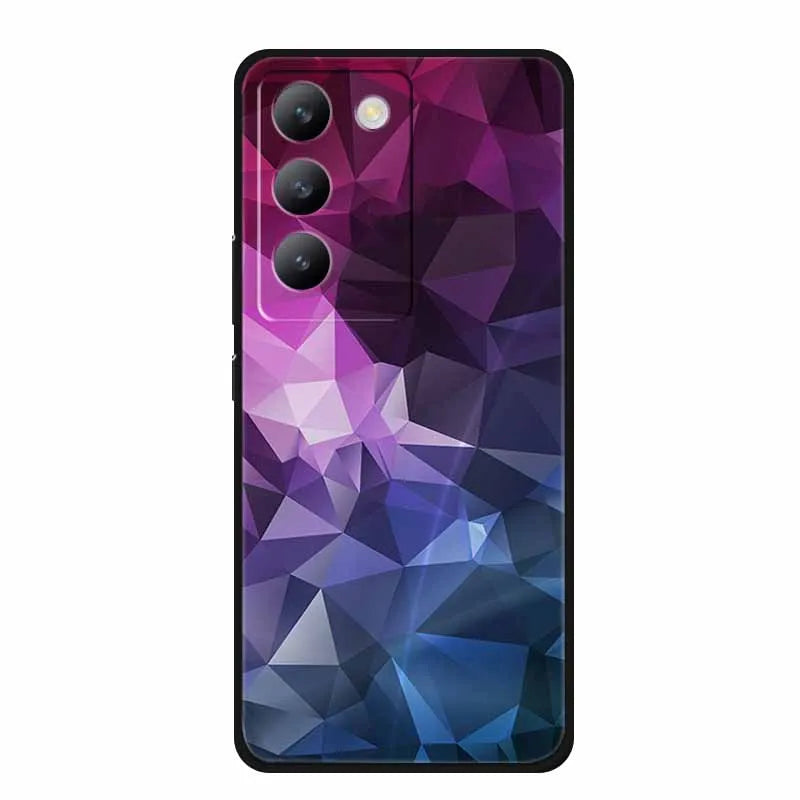 For vivo V40 SE Case Luxury TPU Soft Silicone Phone Back Cover for vivo V40 SE 5G Protective Shockproof Flowers Girl Cute Coque