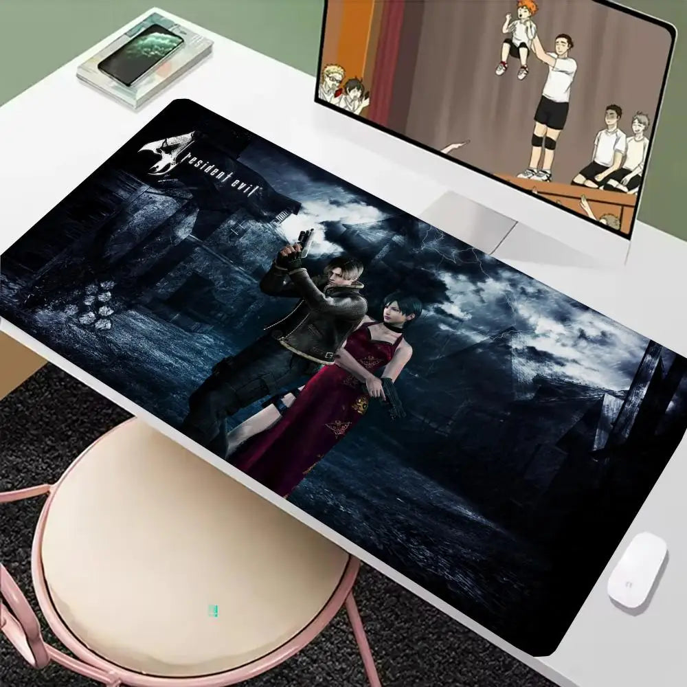 Xxl Mouse Pad Gamer R-Resident Evil 4 Pc Cabinet Game Keyboard Desk Mat Computer Gaming Accessories Leon S. Kennedy Big Mousepad